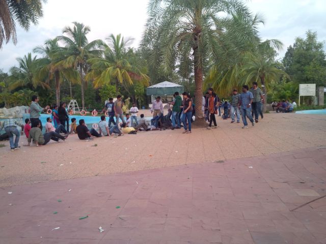 Team Building Event: pass a ball from one end of a line to the other, using your feet.  This was a good one, the teams were pretty close and figured out how to pass the ball with some creative spot solutions.