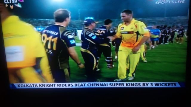 With expected outcome.  Yay Knight Riders!