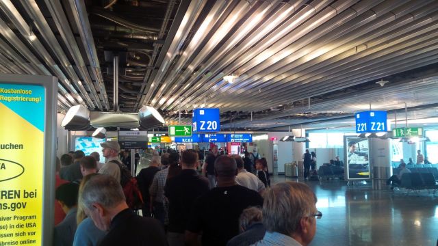 Frankfurt airport, awaiting to board UA988 for Dulles.
