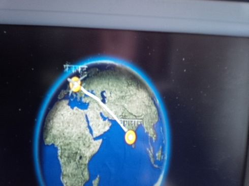 This looks cool. On the flight between Bangalore and Frankfurt everything is in  Hind, German and English.