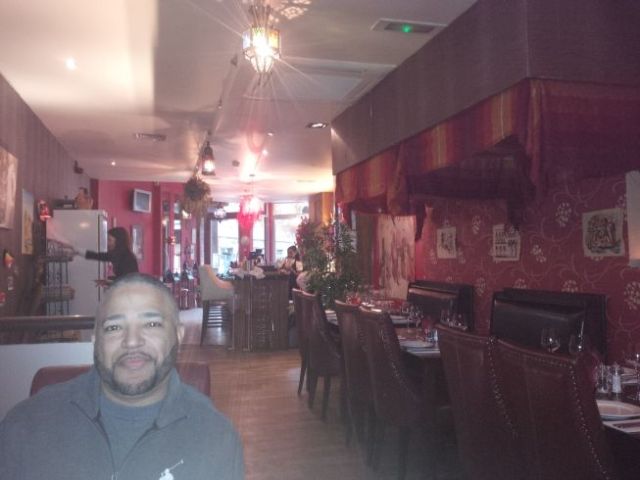 Hector LOVES the food at Marekesh!