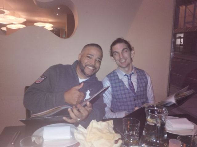 Hector and Sean enjoying the tasty pre-meal treats at 4550.