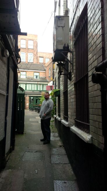 Tim, sneakin' down the alley...