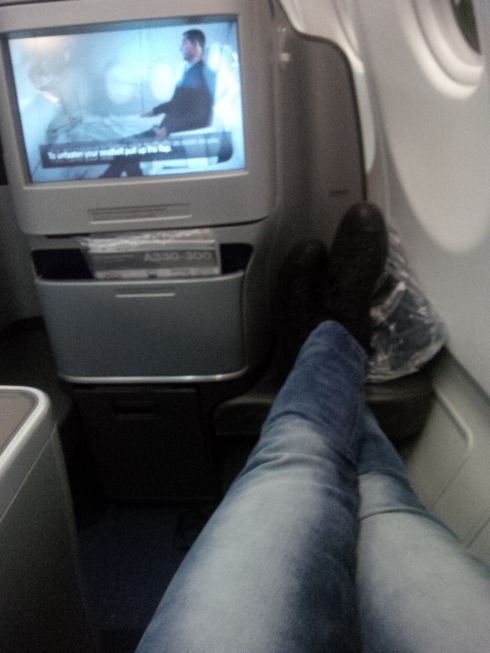 They even give instructions on how to kick back (or maybe how to not die in an emergency. I can't be bothered with such things, not in Business Class!)