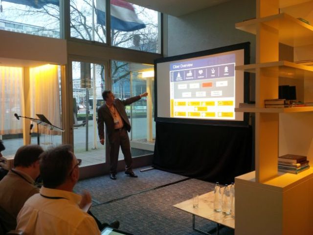 Paul shows off Ciber in his presentation.