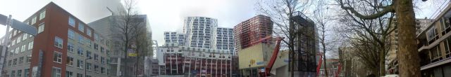 The buildings are quirky, even though they look like normal buildings disjointed by my panorama attempts.