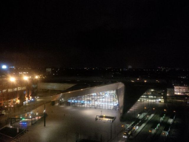 Goodbye weird building outside my window.