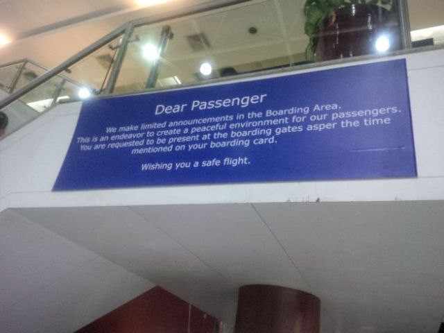 The funny thing is that they send a guy around yelling about upcoming flight boarding.  Kinda defeats the purpose, don't it?