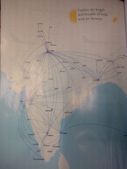 Jet Airways route map.
