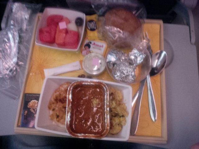 Hello Indian airplane food made by Indians for Indians.  