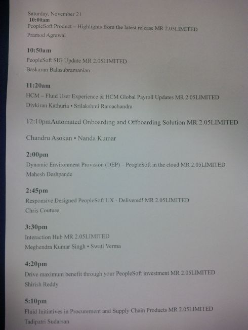 The PeopleSoft session track.