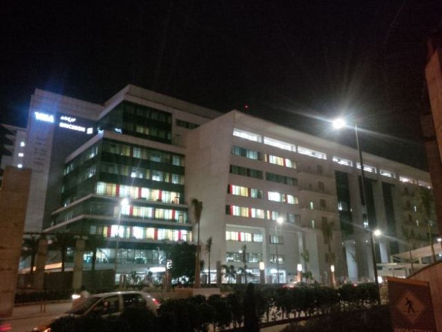 Rare evening pic of Ciber office building.
