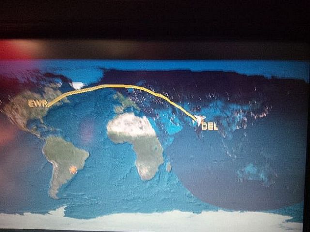 About to touch down in Delhi!