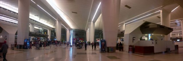 Panorama of Delhi airport.