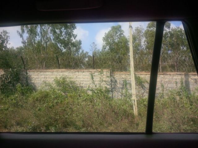 This is the outer wall of a military training facility.