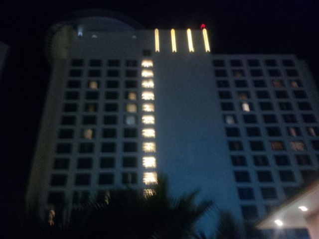 View of the hotel from the pool-side.