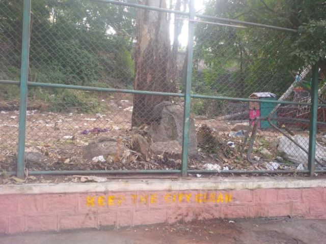 There's what seems a run-down amusement park at the spot where the Bull Temple (and several others) are located. But, Sandeep assures me it only looks run down and will be cleaned up for the next festival held there.